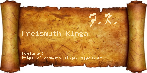 Freismuth Kinga névjegykártya